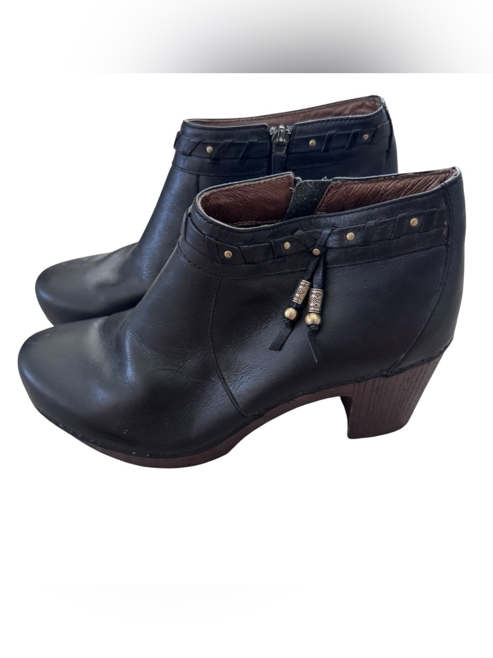 Dansko Dabney Black Leather Ankle Boots Bootie Size 41 US 10.5/11